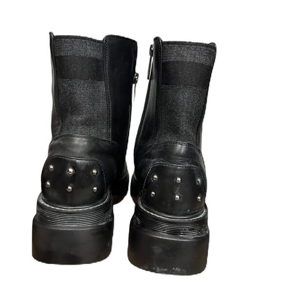 Aquatalia Skyler Black‎ Leather Water-Resistant Lug Sole Platform Boot Size 10 - Picture 7 of 12
